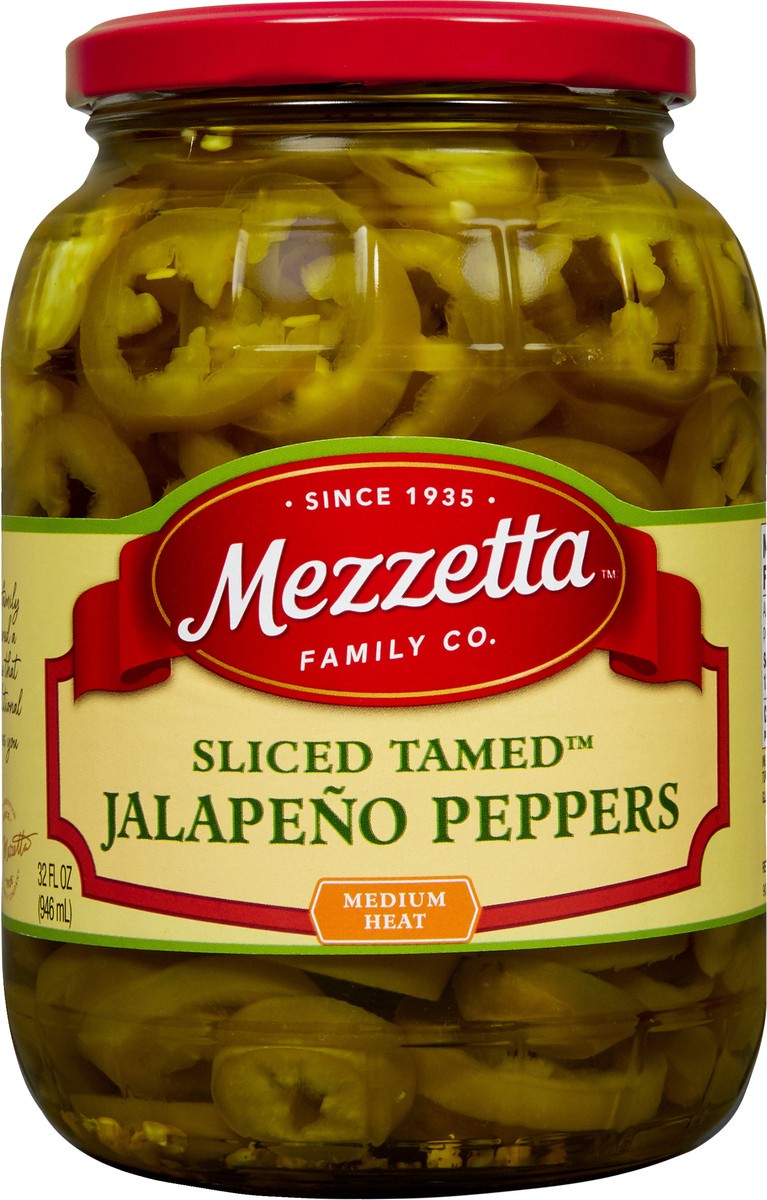 slide 4 of 7, Mezzetta Sliced Tamed™ Jalapeño Peppers, 32 fl oz, 32 oz