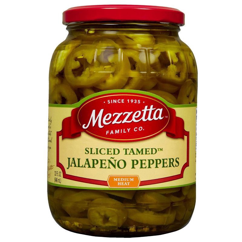 slide 1 of 7, Mezzetta Sliced Tamed™ Jalapeño Peppers, 32 fl oz, 32 oz