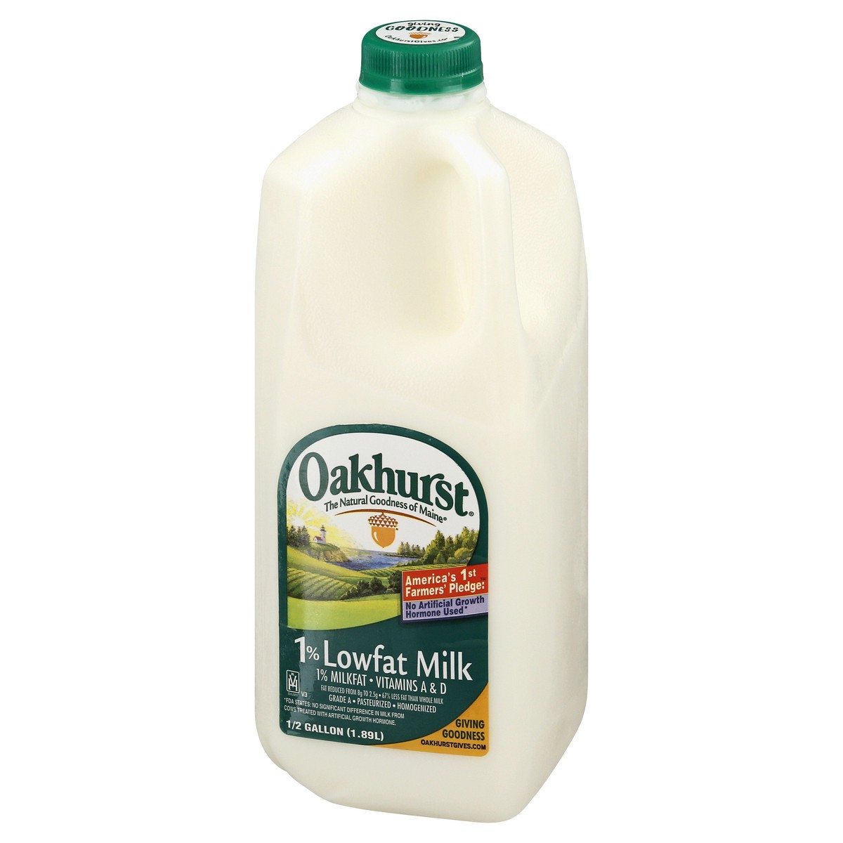 slide 3 of 11, Oakhurst Milk, Lowfat, 1% Milkfat, 1/2 gal
