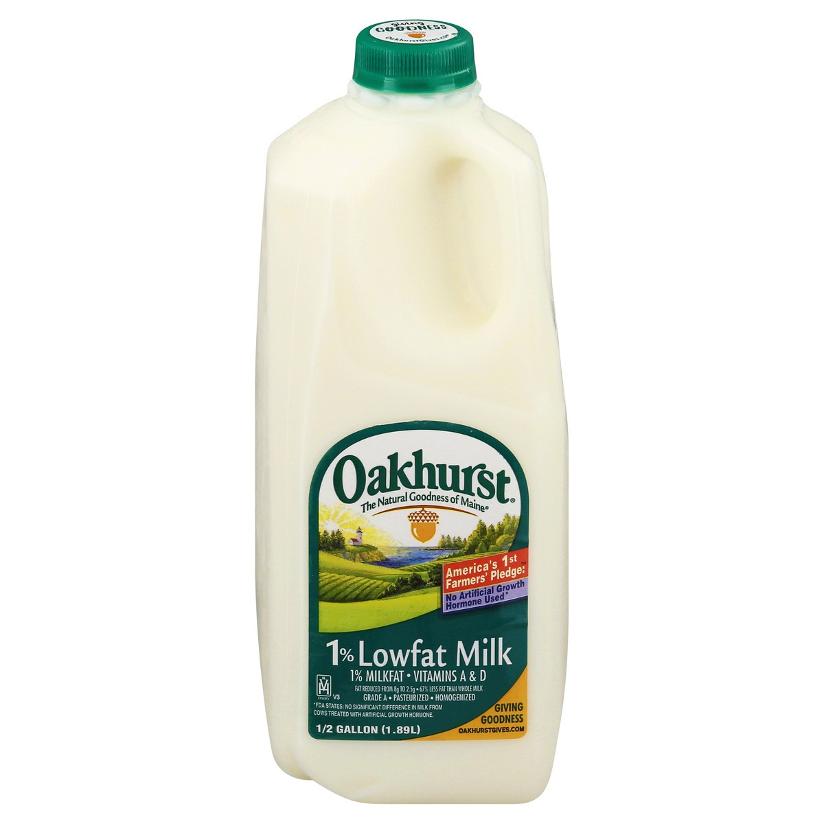 slide 11 of 11, Oakhurst Milk, Lowfat, 1% Milkfat, 1/2 gal