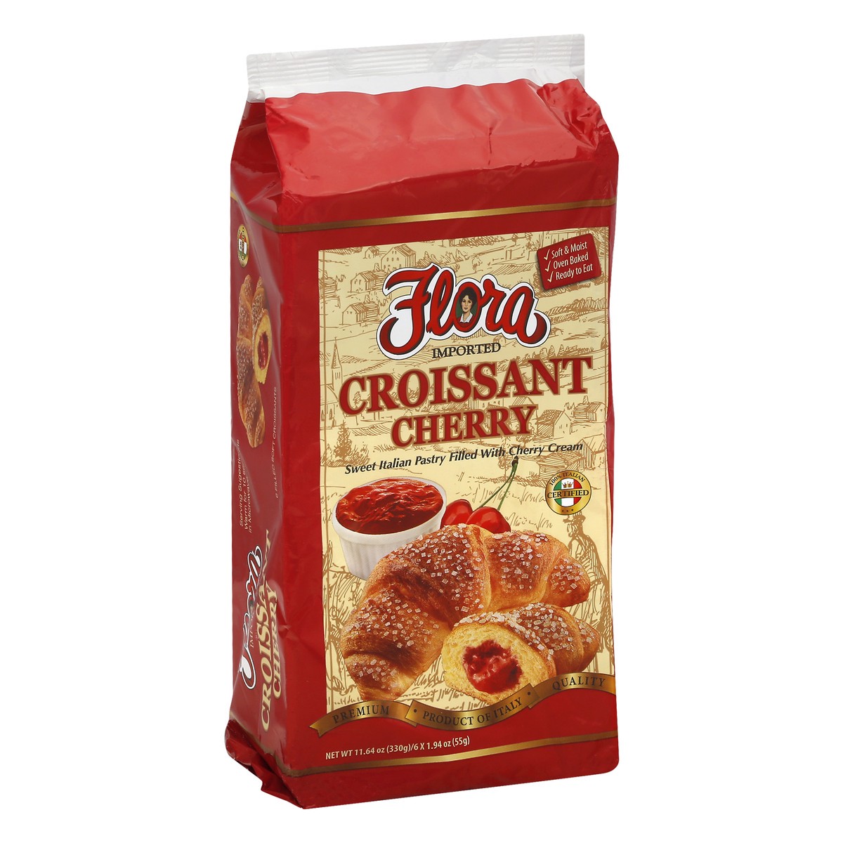 slide 8 of 13, Flora Melegatti Morbidi Risvegli Croissant With Cherry Filling, Novita, 9.52 oz