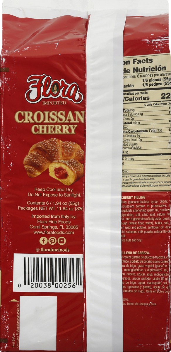slide 12 of 13, Flora Melegatti Morbidi Risvegli Croissant With Cherry Filling, Novita, 9.52 oz
