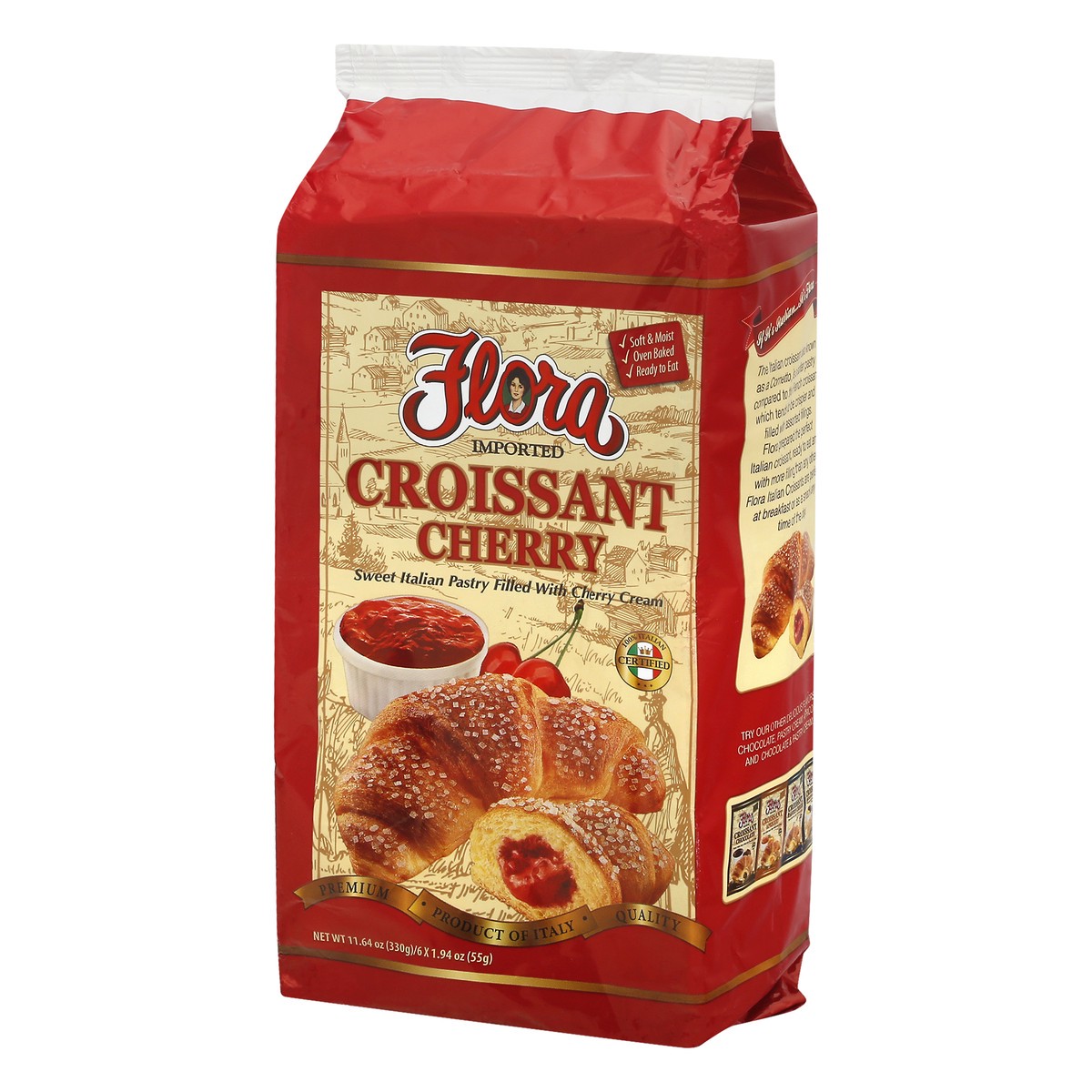 slide 3 of 13, Flora Melegatti Morbidi Risvegli Croissant With Cherry Filling, Novita, 9.52 oz