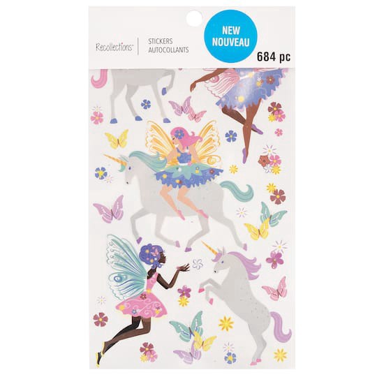 slide 1 of 3, Unicorns & Fairies Sticker Book By Recollections, 4 in x 7 in