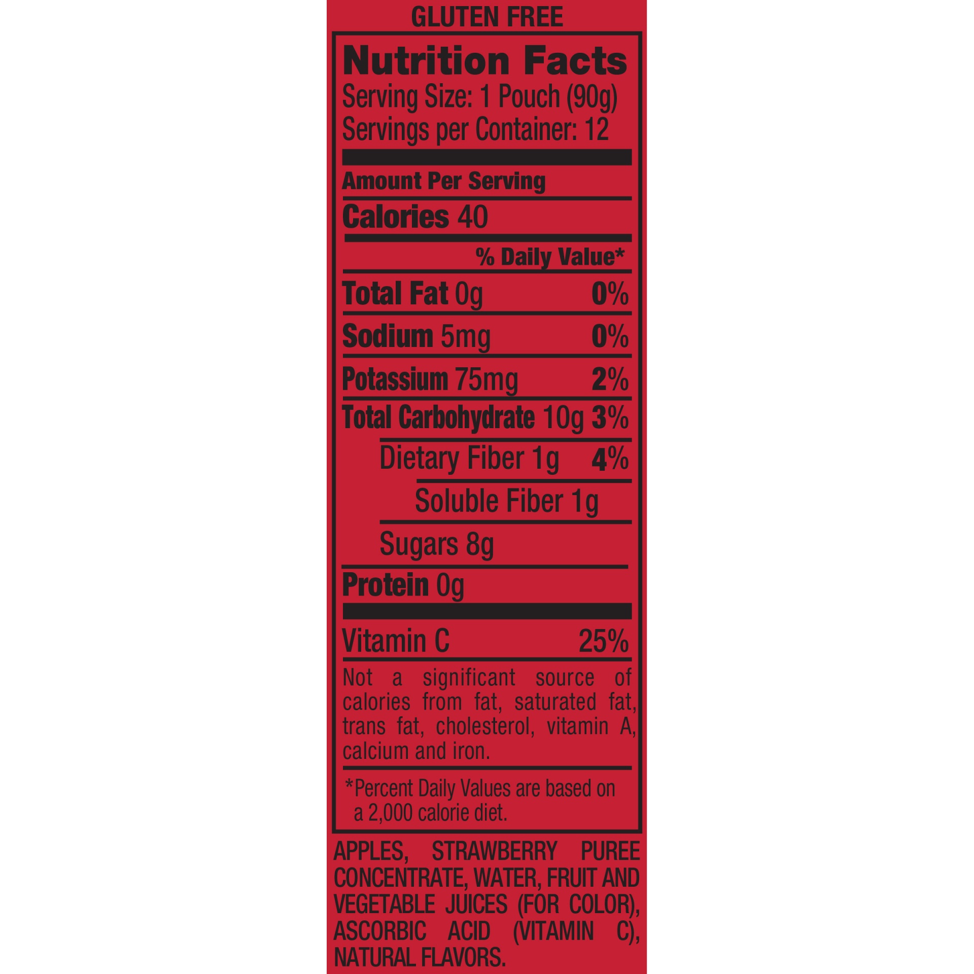 Mott's No Sugar Added Strawberry Applesauce Pouches 12 ct; 3.2 oz Shipt