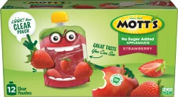 Mott's No Sugar Added Strawberry Applesauce Pouches