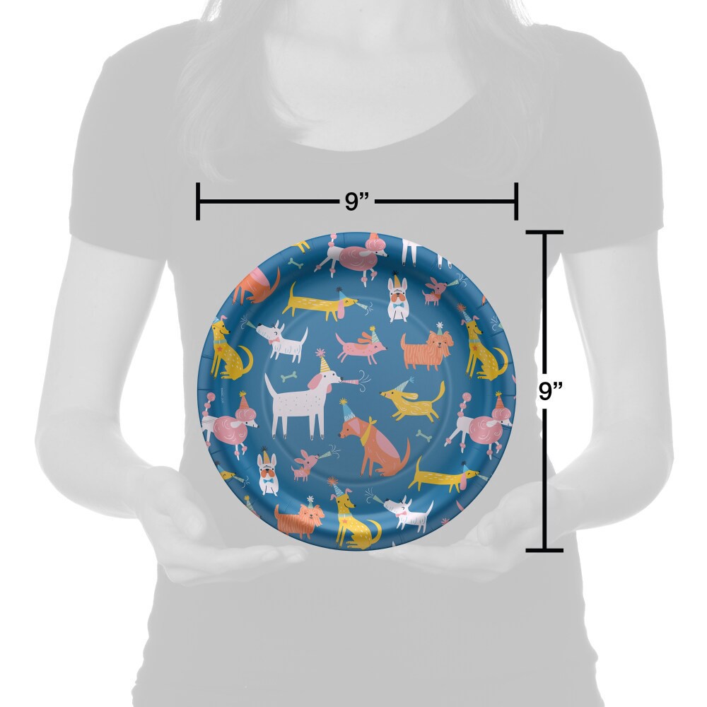 slide 2 of 3, American Greetings 9 Inch Paper Plates - Colorful Dogs, 10 ct