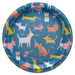American Greetings 9 Inch Paper Plates - Colorful Dogs