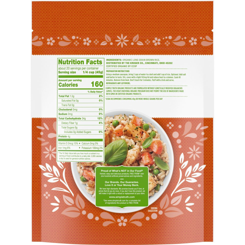 slide 2 of 2, Simple Truth Organic Long Grain Brown Rice, 32 oz