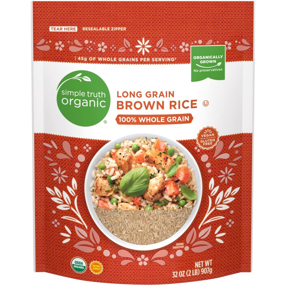 slide 1 of 2, Simple Truth Organic Long Grain Brown Rice, 32 oz