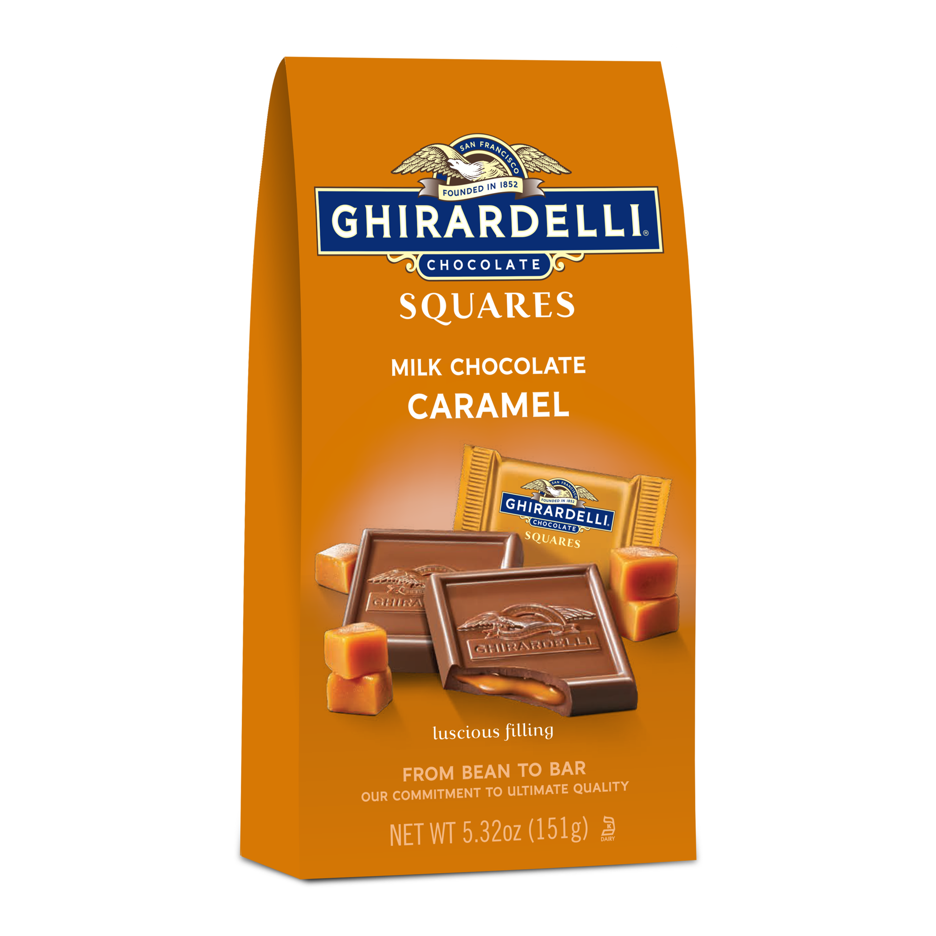 slide 1 of 21, Ghirardelli Squares Caramel Milk Chocolate 5.32 oz, 5.32 oz