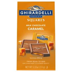 Ghirardelli Milk Chocolate Squares with Caramel Filling, 5.32 oz Bag
