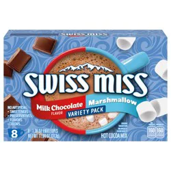 Swiss Miss Marshmallow and Milk Chocolate Flavored Hot Cocoa Mix Variety Pack, 8 Count Packets