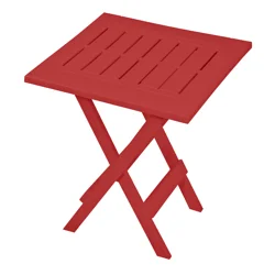 Gracious Living Red Adirondack Plastic Outdoor Folding Side Table