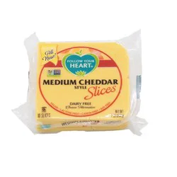 Follow Your Heart Dairy Free Vegan Medium Cheddar Style Sliced Cheese, 10 Ct, 7 OZ Pack
