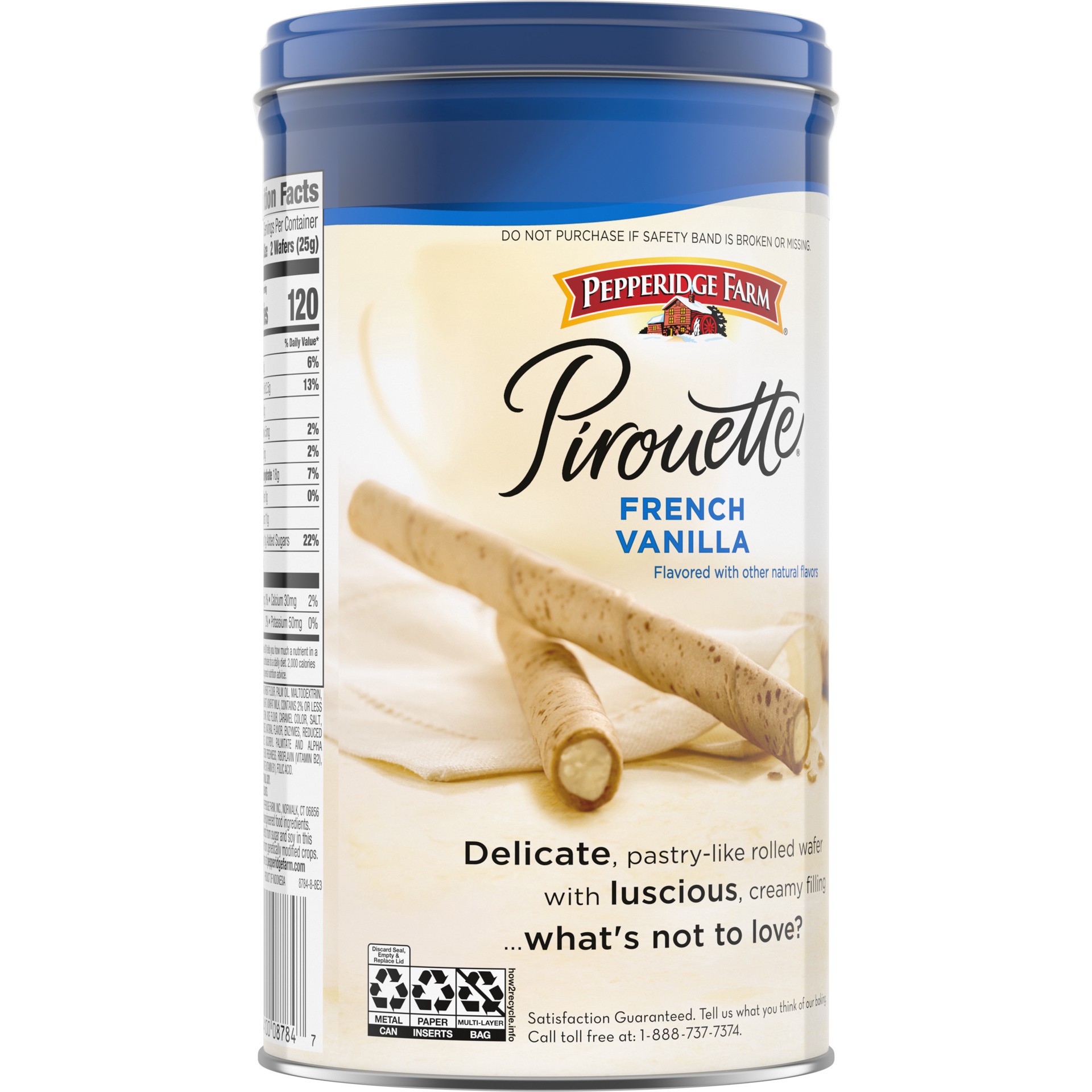 slide 4 of 5, Pepperidge Farm Pirouette Cookies, French Vanilla Flavored Crème Filled Wafers, 13.5 Oz Tin, 13.5 oz