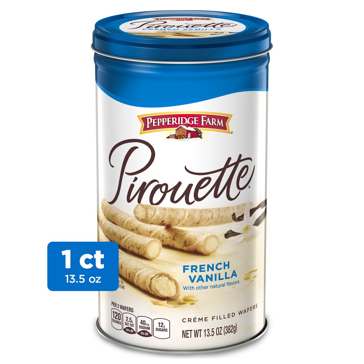 slide 1 of 5, Pepperidge Farm Crème Filled Wafers French Vanilla Cookies, 13.500 oz
