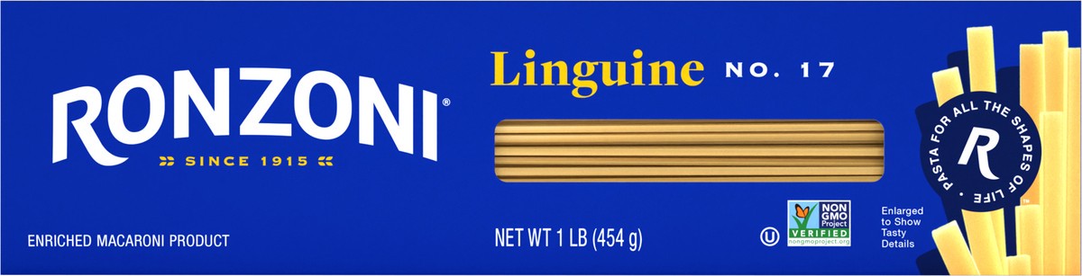 slide 6 of 9, Ronzoni Linguine, 16 oz, Non-GMO Long Pasta for a Variety of Dishes, 16 oz