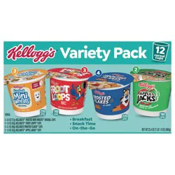 Kellogg''s Breakfast Cereal Cups, Kids Snacks, Family Breakfast, Variety Pack, 23.4oz Box, 12 Cups