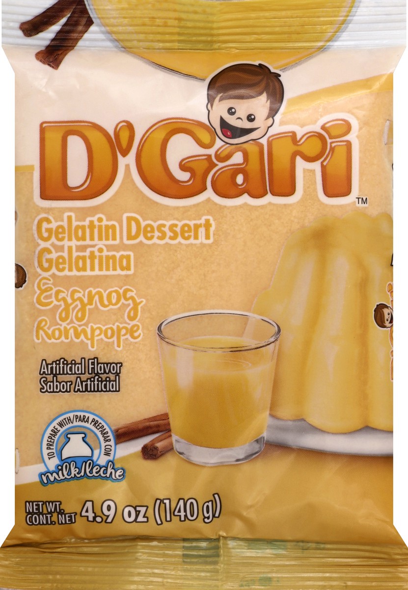 slide 5 of 5, D'Gari Eggnog Gelatin Dessert Mix, 5 oz