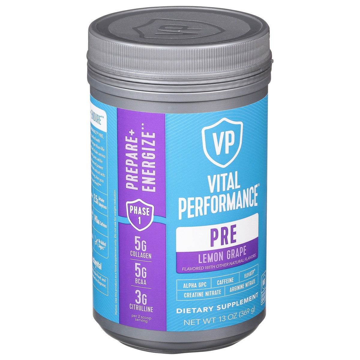 slide 9 of 9, Vital Performance Lemon Grape Pre 13 oz Jar, 13 oz