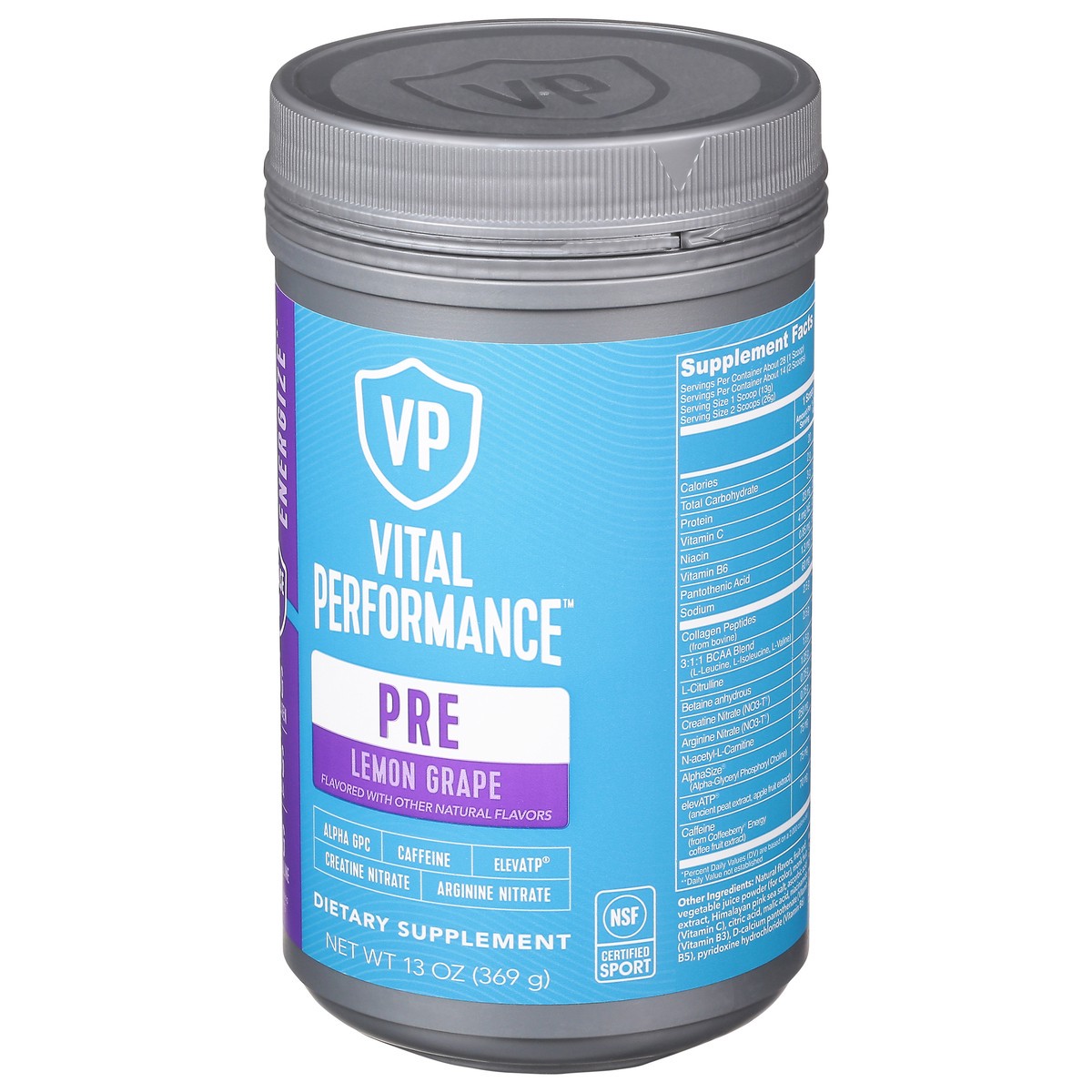 slide 4 of 9, Vital Performance Lemon Grape Pre 13 oz Jar, 13 oz