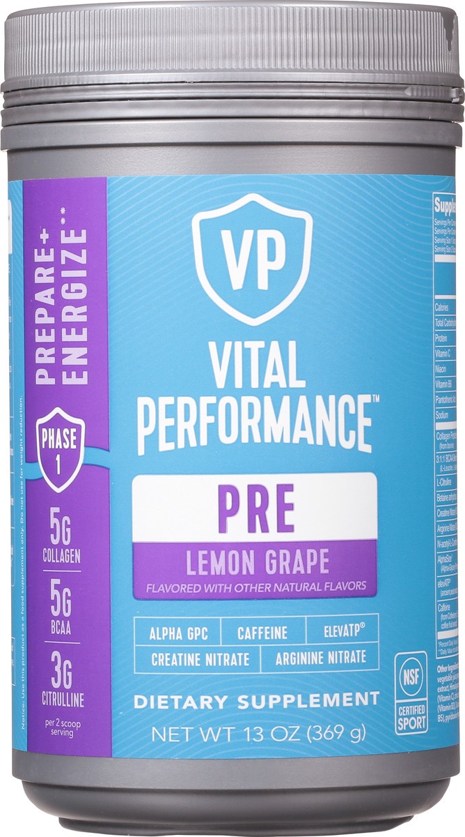 slide 6 of 9, Vital Performance Lemon Grape Pre 13 oz Jar, 13 oz