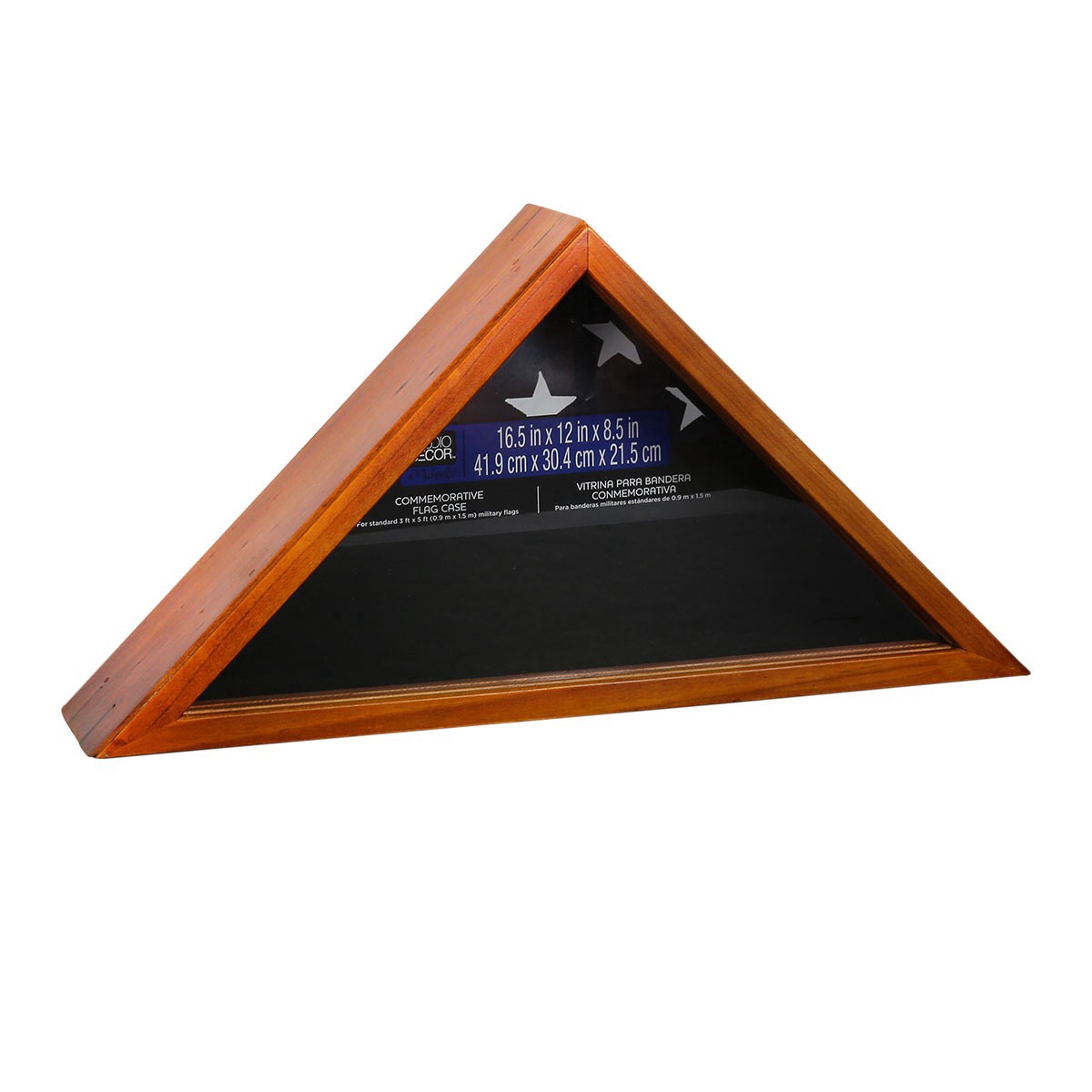 slide 2 of 3, Commemorative Oak Flag Case By Studio Decor, 8.6 in x 17.3 in x 3.3 in