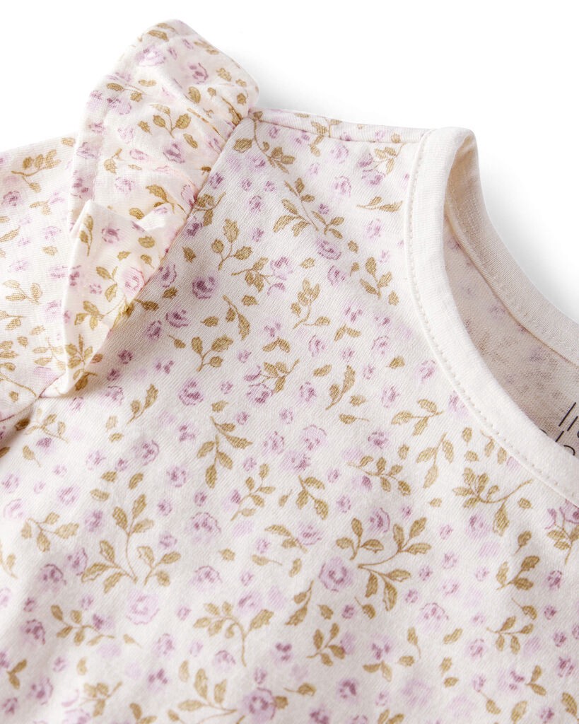 slide 2 of 4, Littleplanet Toddler Girl 2-Pack Organic Cotton Tees in Botanic Muse Print Botanic Muse, Plum Purple 3T, 1 ct