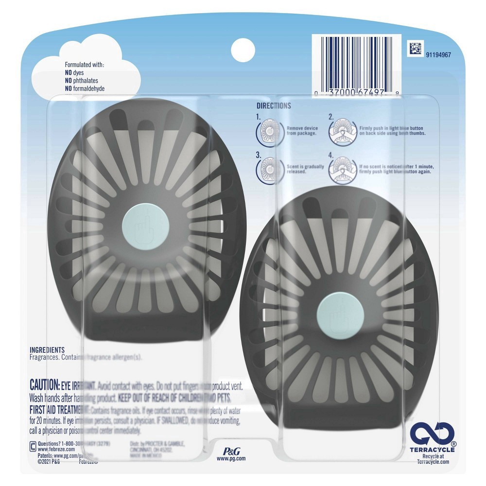 slide 5 of 13, Febreze Bathroom Air Freshener, Odor-Fighting, Ocean Scent, 2 Count, 2 ct