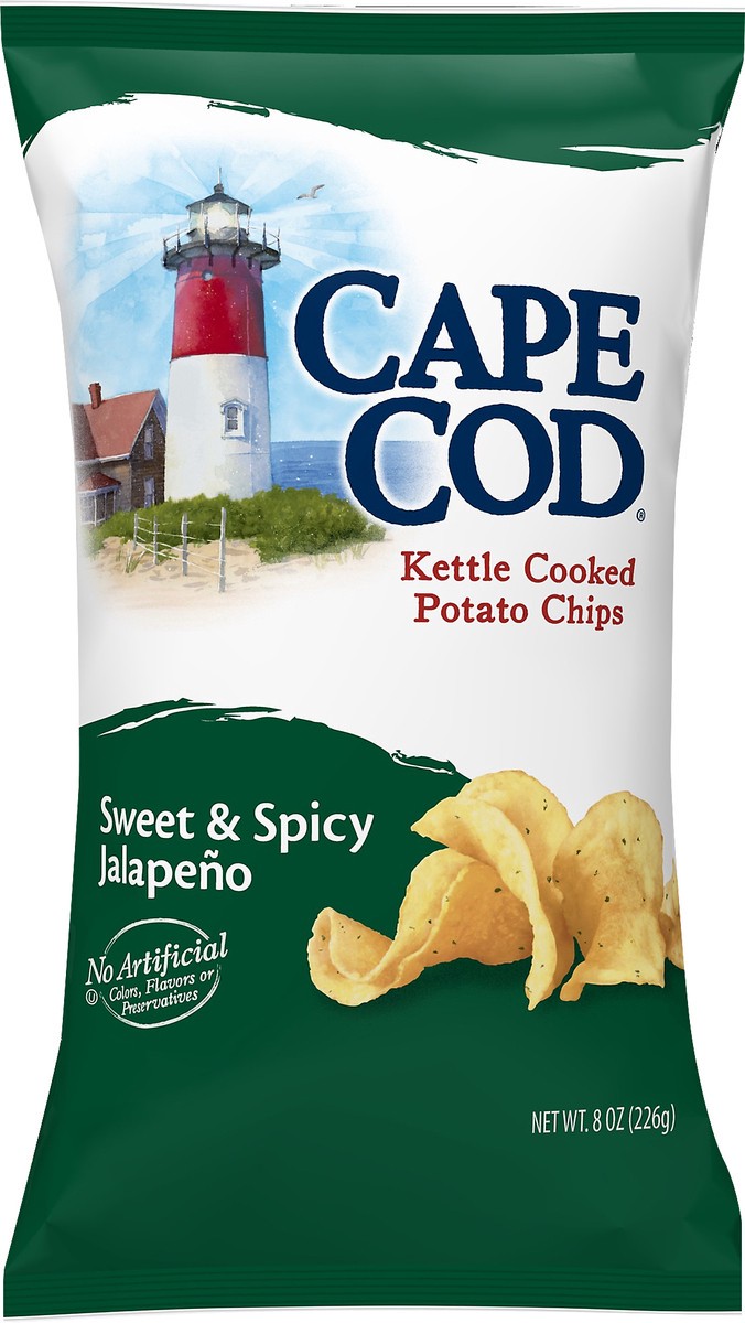 slide 3 of 5, Cape Cod Potato Chips, Sweet & Spicy Jalapeno Kettle Cooked Chips, 8 Oz, 8 oz