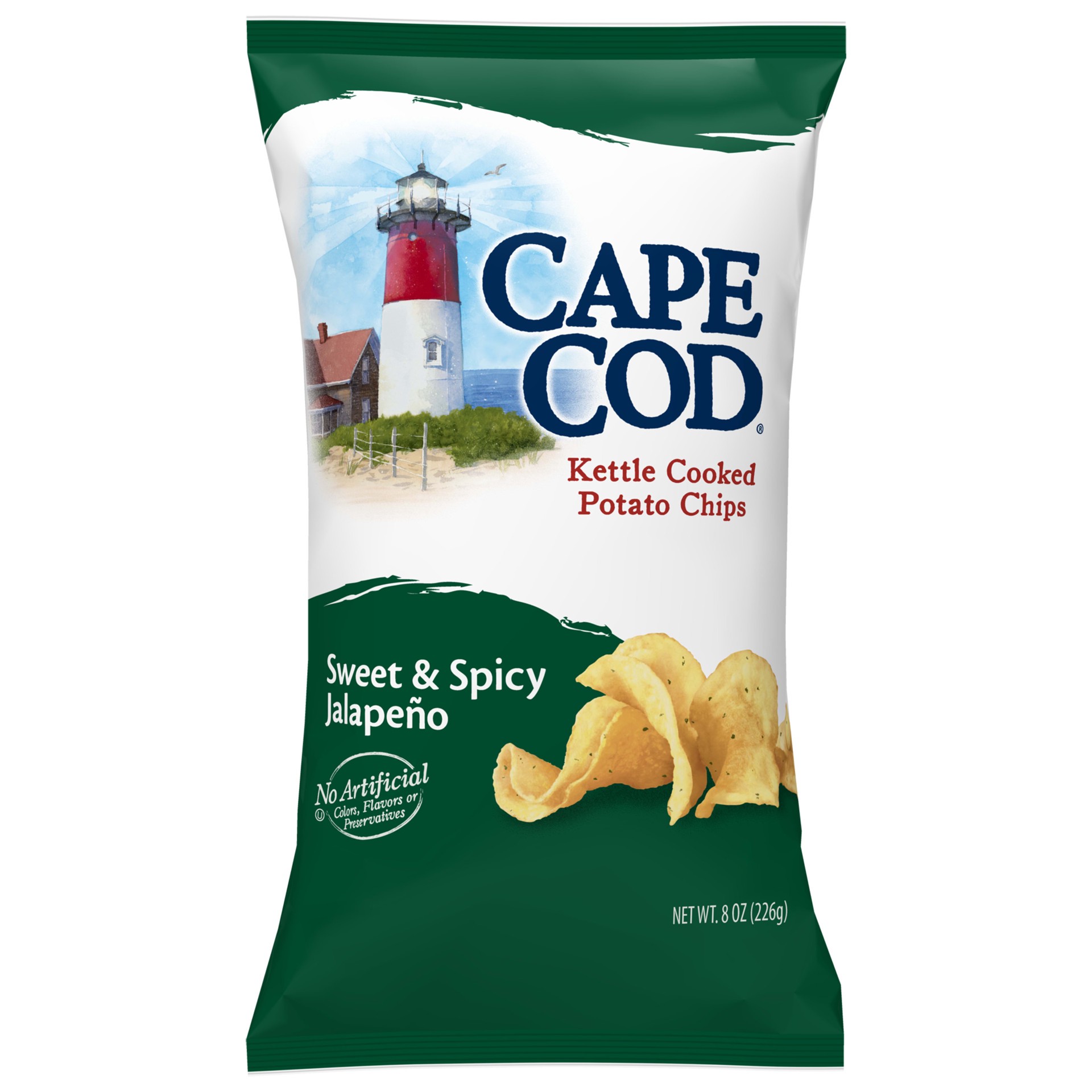 slide 1 of 5, Cape Cod Potato Chips, Sweet & Spicy Jalapeno Kettle Cooked Chips, 8 Oz, 8 oz