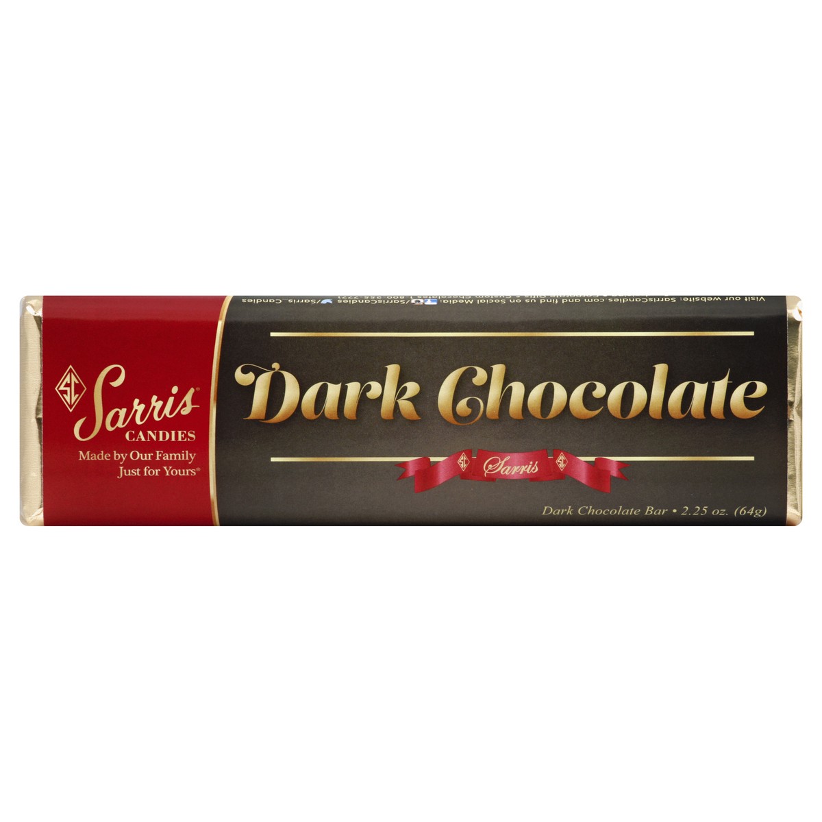 slide 3 of 6, SARRIS CANDIES Sarris Dark Chocolate Bar, 2.25 oz