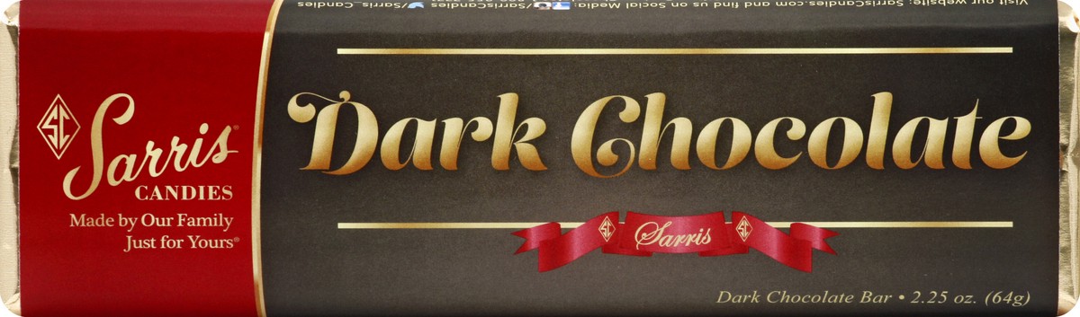 slide 1 of 6, SARRIS CANDIES Sarris Dark Chocolate Bar, 2.25 oz