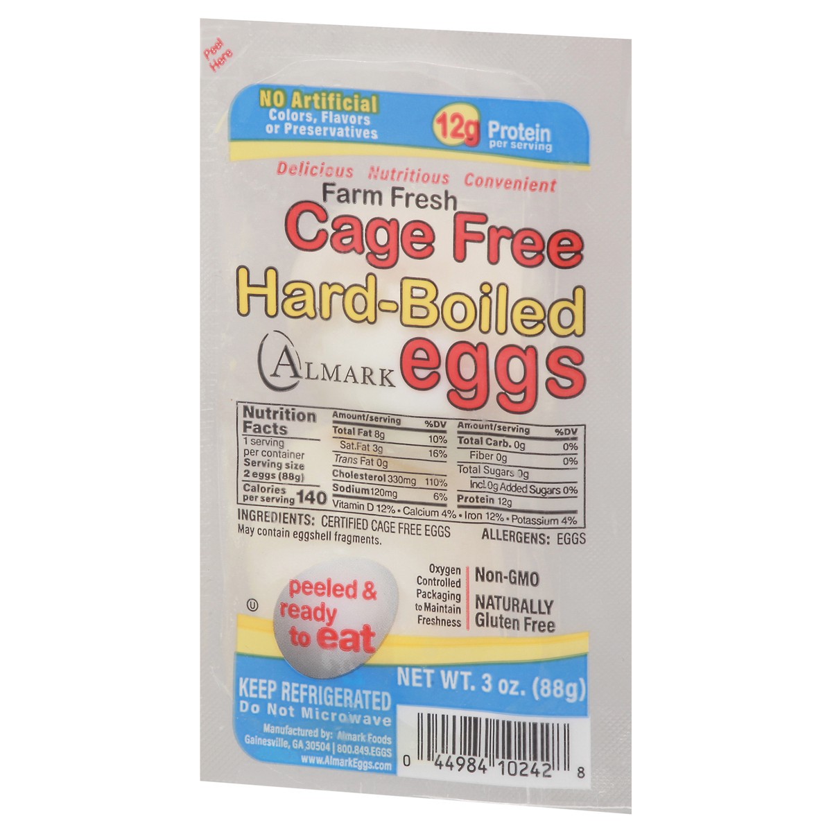 slide 6 of 11, Almark Foods Cage Free Hard-Boiled Eggs 3 oz, 2 ct