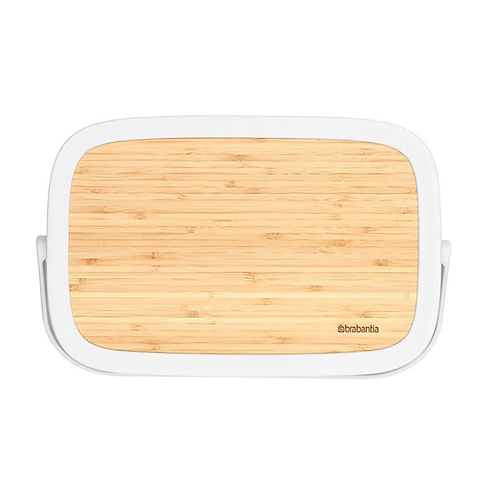 slide 14 of 15, Brabantia Nic Bread Box with Bamboo Lid Serving Tray - White, 1 ct