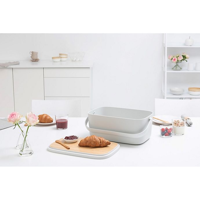 slide 5 of 15, Brabantia Nic Bread Box with Bamboo Lid Serving Tray - White, 1 ct