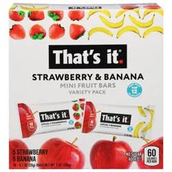 That's it.. Strawberry & Banana Fruit Bars Mini Variety Pack, 10 ct