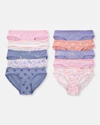 Carter's Girls 10-Pack Butterfly Floral Bikini Underwear, Size 10-12
