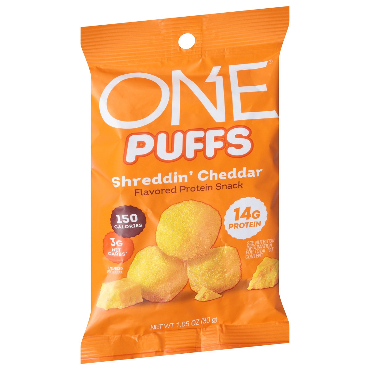 slide 11 of 13, ONE Shreddin' Cheddar Flavored Protein Snack Bag- 1.05 oz, 1.05 oz