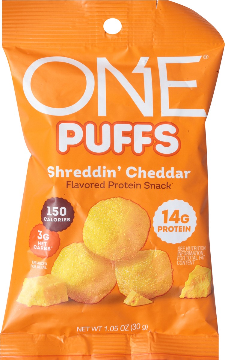 slide 4 of 13, ONE Shreddin' Cheddar Flavored Protein Snack Bag- 1.05 oz, 1.05 oz