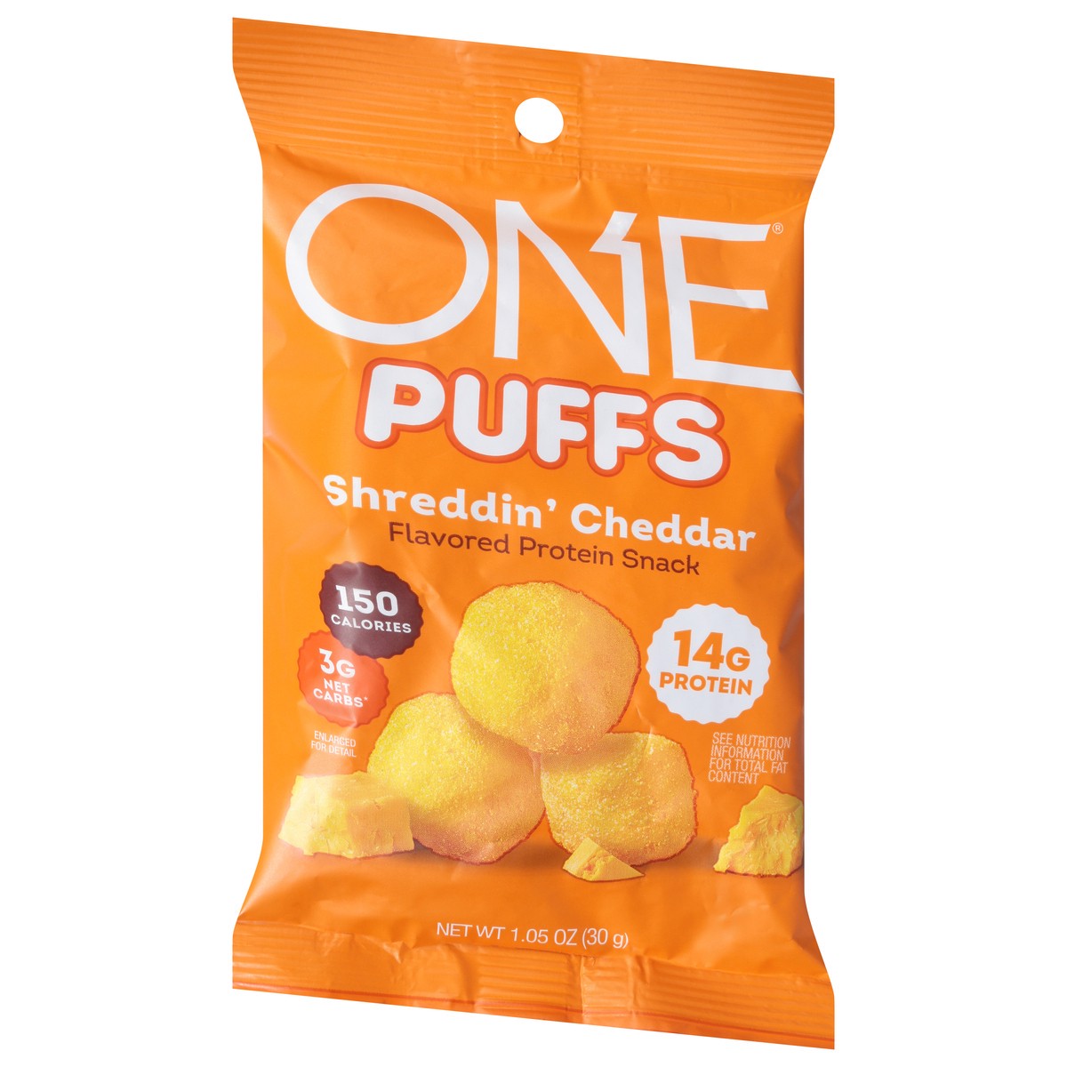 slide 9 of 13, ONE Shreddin' Cheddar Flavored Protein Snack Bag- 1.05 oz, 1.05 oz