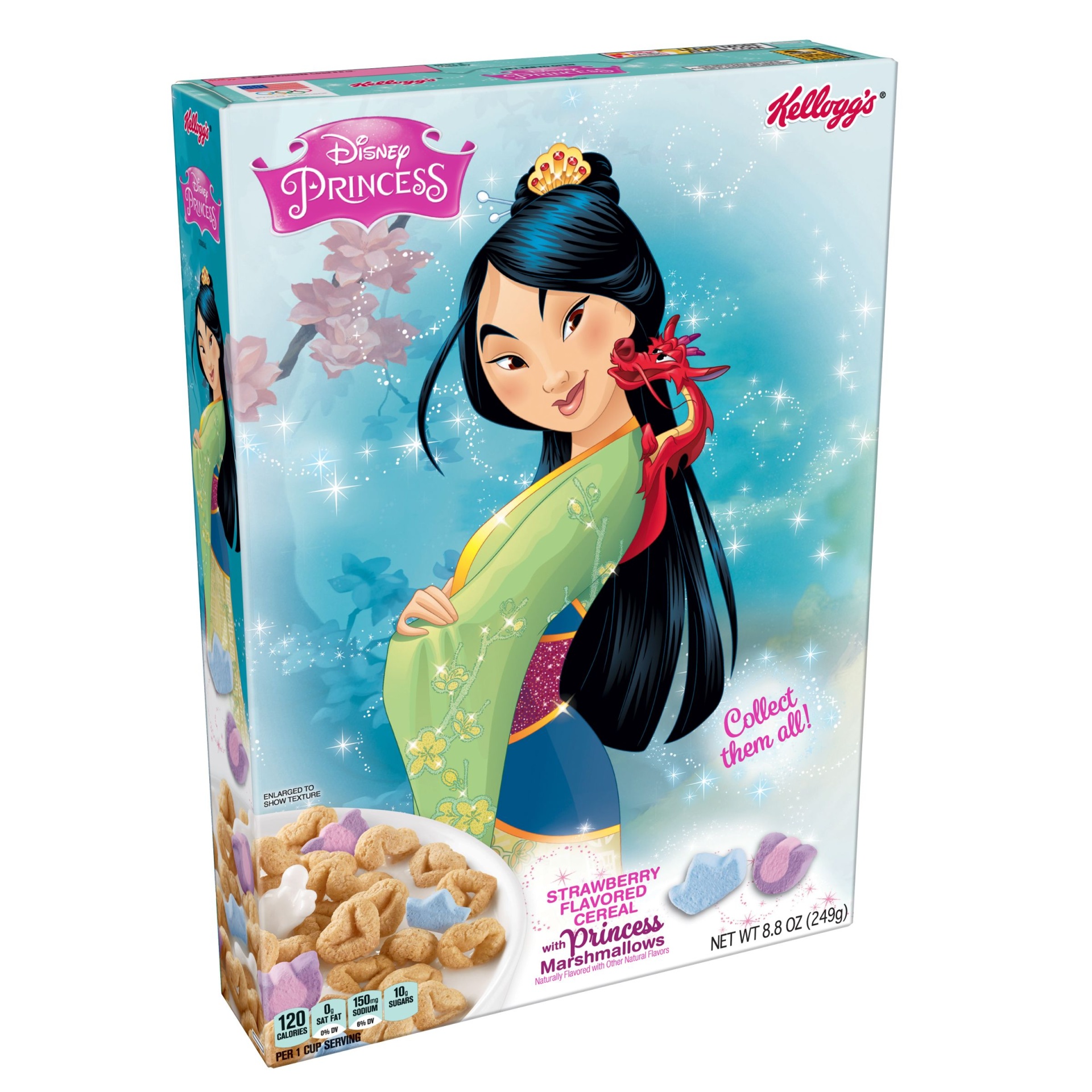 slide 1 of 8, Kellogg's Disney Princess Strawberry Flavored Cereal with Princess Marshmallows, 8.8 oz