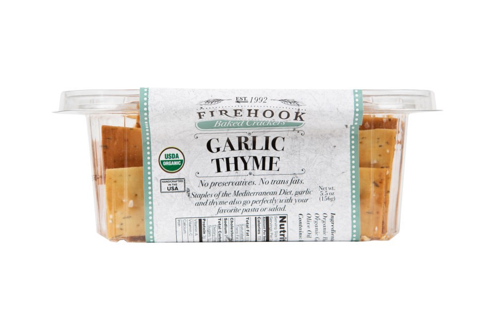 slide 1 of 5, Firehook Garlic Thyme Baked Crackers - Garlic Thyme, 5.5 oz