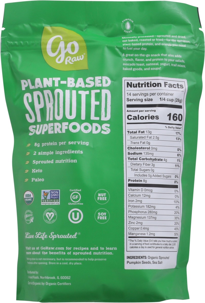 slide 7 of 14, Go Raw Sprouted Pumpkin Seeds with Sea Salt 14 oz, 14 oz