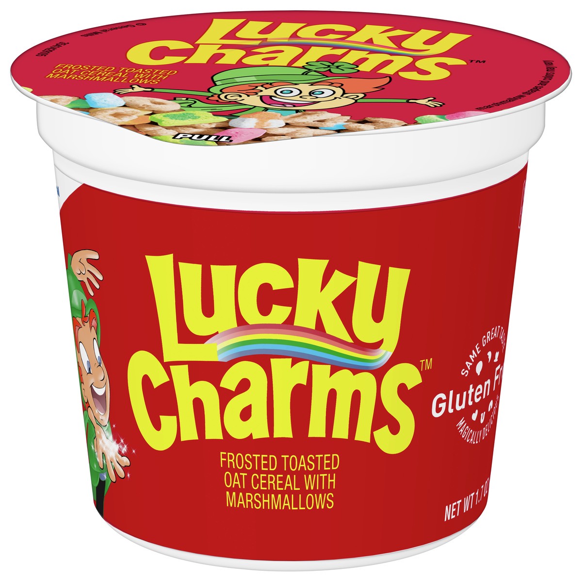 slide 2 of 11, Lucky Charms Gluten Free Cereal with Marshmallows, 1.7 oz Single Serve Cereal Cup, 1.7 oz