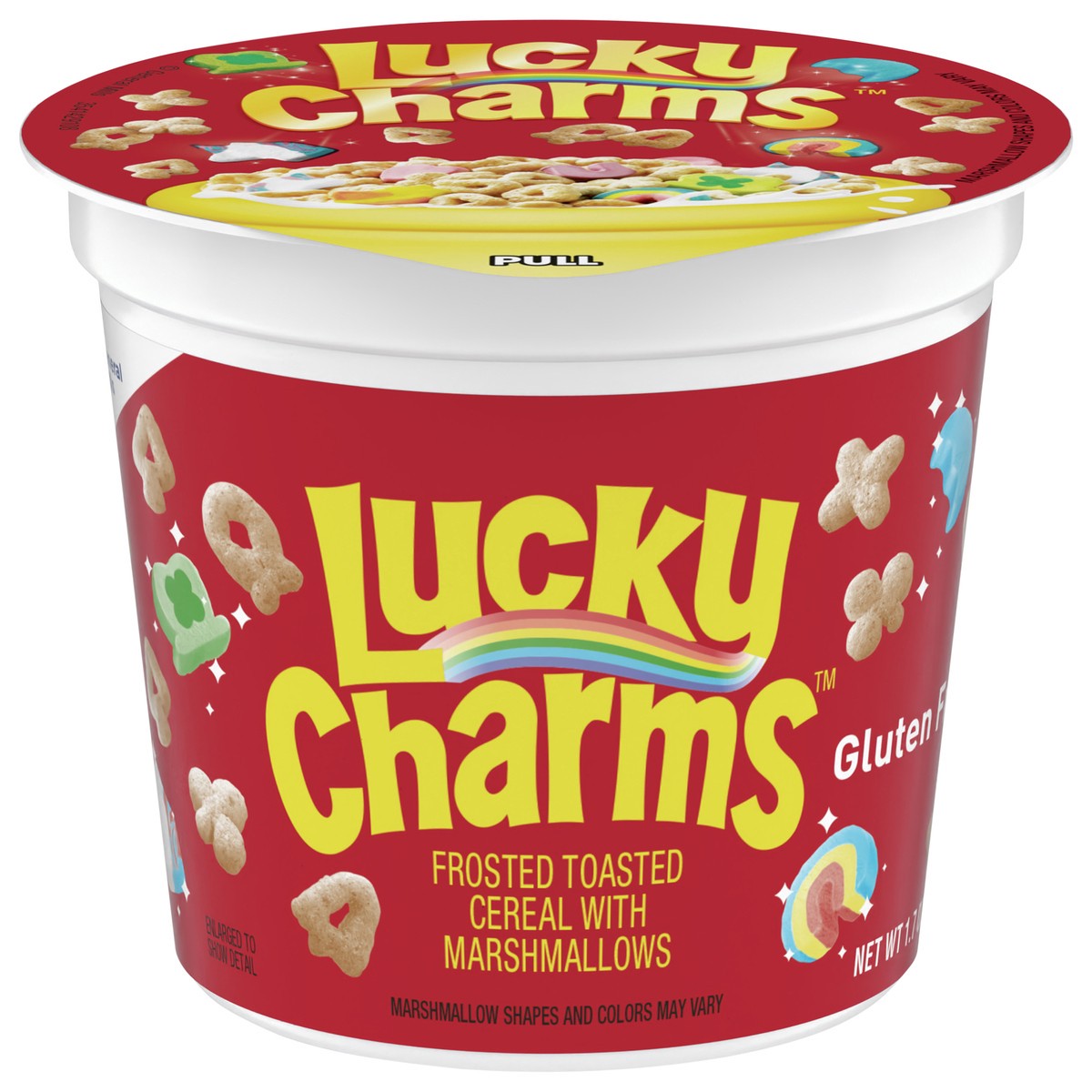 slide 1 of 11, Lucky Charms with Marshmallows Breakfast Cereal Cup, Gluten Free, Single Serve Cereal, 1.7 oz, 1.7 oz