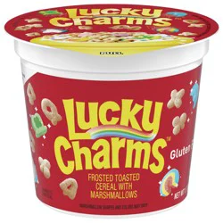Lucky Charms with Marshmallows Breakfast Cereal Cup, Gluten Free, Single Serve Cereal, 1.7 oz