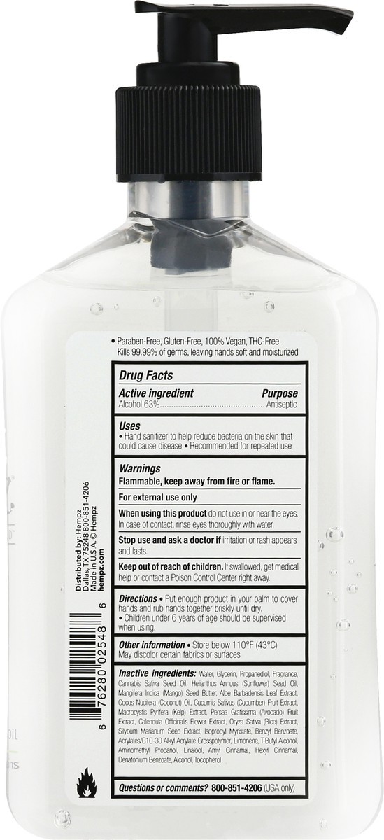 slide 2 of 12, Hempz Triple Moisture Herbal Hand Sanitizer 8.5 oz, 8.5 oz