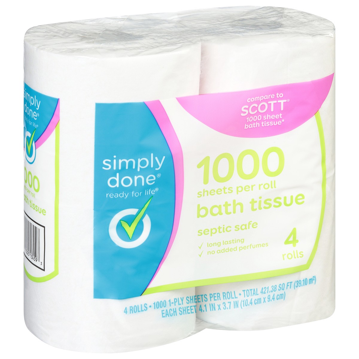 slide 7 of 9, Simply Done Bath Tissue, 1-Ply 4 Ea, 4 ct